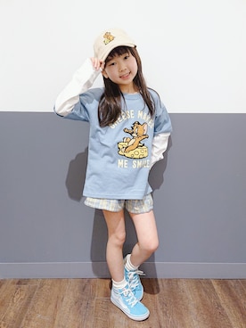 「Right-on（ライトオン）のアイテム（帽子）」を使った、yuuさん（キッズ・120cm）の春コーディネート