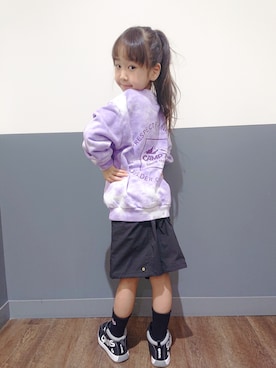 「CAMP7（キャンプセブン）のアイテム（スウェット）」を使った、yuuさん（キッズ・120cm）の秋コーディネート
