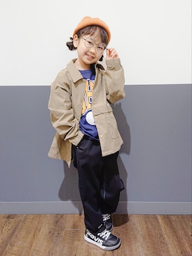 「CAMP7（キャンプセブン）のアイテム（ジャケット/アウター）」を使った、yuuさん（キッズ・120cm）の冬コーディネート