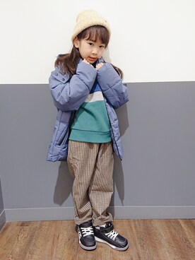 「CAMP7（キャンプセブン）のアイテム（ジャケット/アウター）」を使った、yuuさん（キッズ・120cm）の冬コーディネート