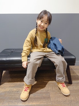 「KANGOL（カンゴール）のアイテム（スウェット）」を使った、yuuさん（キッズ・120cm）の秋コーディネート