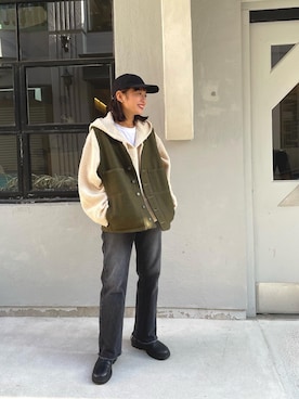 「CLANE（クラネ）のアイテム（帽子）」を使った、JOY☺︎さん（レディース・155cm）の秋コーディネート