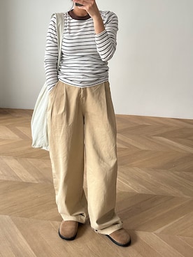 「アイテム（スリッポン）」を使った、JOY☺︎さん（レディース・155cm）の春コーディネート