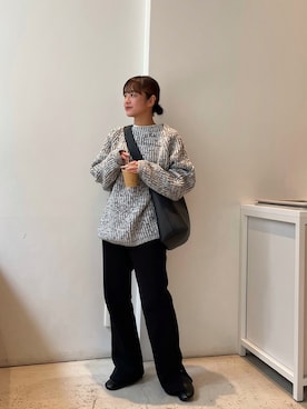 「CANAL JEAN（キャナルジーン）のRED CHOP WORKS　裏起毛サイドスリットパンツ（その他パンツ）」を使った、JOY☺︎さん（レディース・155cm）の秋コーディネート