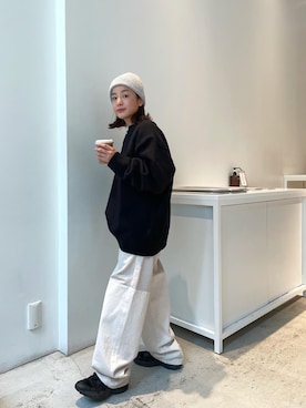 「CANAL JEAN（キャナルジーン）のアイテム（ニットキャップ/ビーニー）」を使った、JOY☺︎さん（レディース・155cm）の秋コーディネート