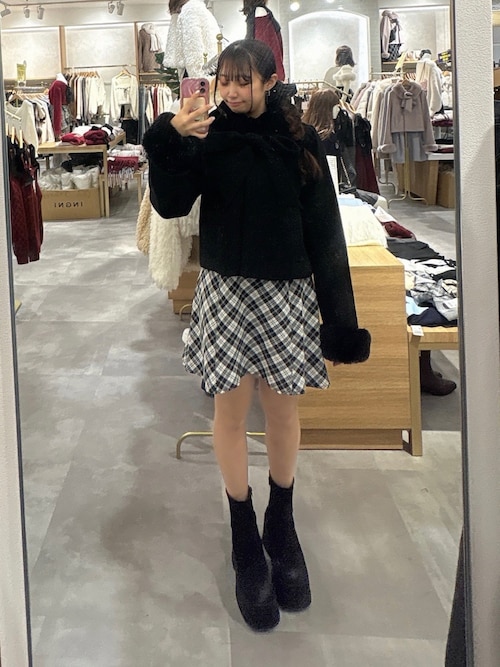 セール】【WEB限定】フェザーボレロニット＋チェック柄ミニキャミ