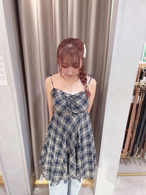 INGNI（イング） ワンピース シアーチェックイレヘムチュニック
