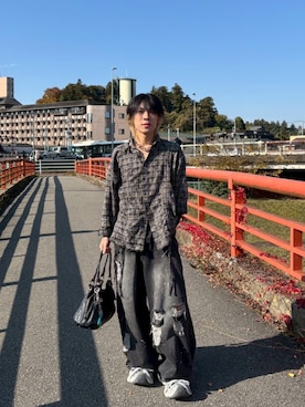 「INTER FACTORY（インターファクトリー）のアイテム（パンツ）」を使った、sesesenosedesuさん（メンズ・169cm）の秋コーディネート