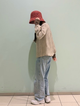 「アイテム（帽子）」を使った、RIKOさん（レディース・160cm）の夏コーディネート