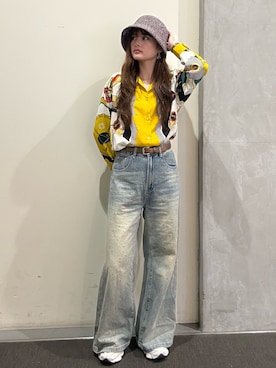 「Chapeau d' O（シャポードオー）のChapeau d' O  TM Ini-Tab Bucket / シャポードオー（ハット、ブラウン系）」を使った、RIKOさん（レディース・160cm）の春コーディネート