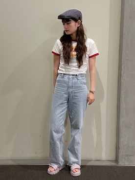 「アイテム（ハンチング/ベレー帽）」を使った、RIKOさん（骨格ウェーブ・レディース・160cm）の夏コーディネート
