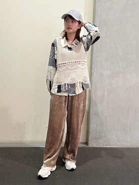 「NEW ERA（ニューエラ）のNEW ERA    9FORTY Rhinestone / ニューエラ（キャップ、グレー系）」を使った、RIKOさん（レディース・160cm）の春コーディネート