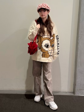 「アイテム（キャスケット）」を使った、RIKOさん（レディース・160cm）の秋コーディネート