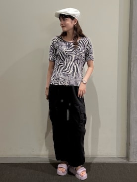 「アイテム（ハンチング/ベレー帽）」を使った、RIKOさん（レディース・160cm）の秋コーディネート