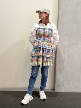 「OVERRIDE（オーバーライド）のアイテム」を使った、RIKOさん（レディース・160cm）の夏コーディネート