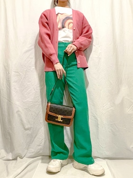 「CELINE」｜「アイテム（スラックス）」を使った、miiiiさん（レディース・169cm）の春コーディネート