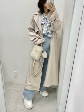「OLIVE des OLIVE（オリーブデオリーブ）のアイテム（トレンチコート）」を使った、s13_oliveさん（レディース・158cm）の冬コーディネート