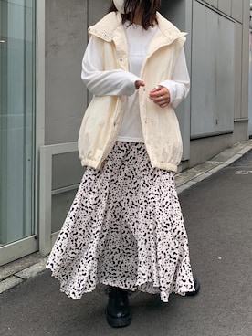 ダウンジャケット コートを使った ロングスカート の人気ファッションコーディネート Wear