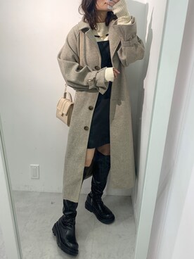 「アイテム（その他アウター、ブラウン系）」を使った、s13_oliveさん（レディース・158cm）の秋コーディネート