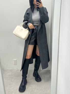 「OLIVE des OLIVE（オリーブデオリーブ）のアイテム（ステンカラーコート）」を使った、s13_oliveさん（レディース・158cm）の秋コーディネート