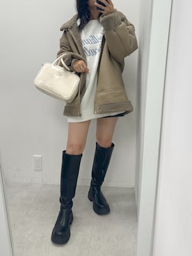 「OLIVE des OLIVE（オリーブデオリーブ）のアイテム（ムートンコート）」を使った、s13_oliveさん（レディース・158cm）の秋コーディネート