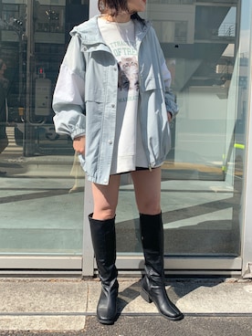 「OLIVE des OLIVE（オリーブデオリーブ）のアイテム（マウンテンパーカー）」を使った、s13_oliveさん（レディース・158cm）の春コーディネート