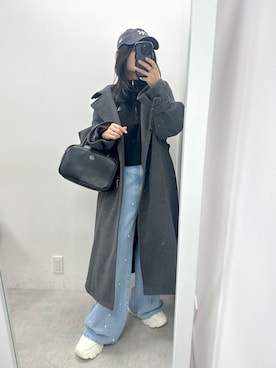 「OLIVE des OLIVE（オリーブデオリーブ）のアイテム（ステンカラーコート）」を使った、s13_oliveさん（レディース・158cm）の冬コーディネート