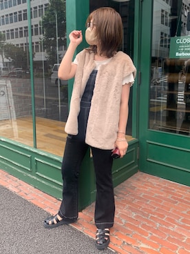 「OLIVE des OLIVE（オリーブデオリーブ）のアイテム（オールインワン・サロペット）」を使った、s13_oliveさん（レディース・158cm）の夏コーディネート