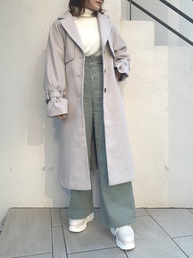 「OLIVE des OLIVE（オリーブデオリーブ）のアイテム（チェスターコート）」を使った、s13_oliveさん（レディース・158cm）の秋コーディネート