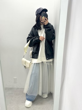 「OLIVE des OLIVE（オリーブデオリーブ）のアイテム（スウェット）」を使った、s13_oliveさん（レディース・158cm）の春コーディネート