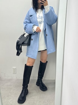 「OLIVE des OLIVE（オリーブデオリーブ）のアイテム（ステンカラーコート）」を使った、s13_oliveさん（レディース・158cm）の秋コーディネート