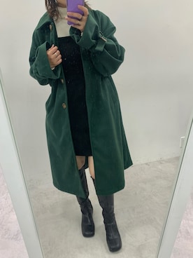 「秋トレンド2021」｜「アイテム（ステンカラーコート）」を使った、s13_oliveさん（レディース・158cm）の秋コーディネート
