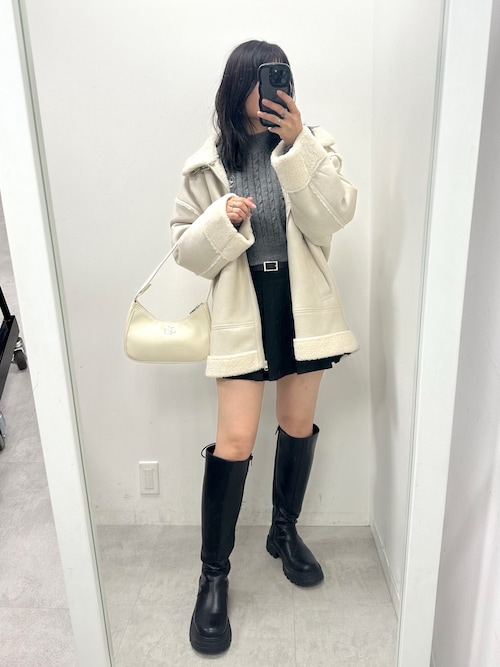 セール】【WEB限定カラー有】フェイクムートンフライトジャケット