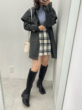 「スクエアトゥ」｜「アイテム（ステンカラーコート）」を使った、s13_oliveさん（レディース・158cm）の秋コーディネート