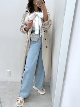 「OLIVE des OLIVE（オリーブデオリーブ）のアイテム（トレンチコート）」を使った、s13_oliveさん（レディース・158cm）の春コーディネート
