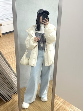 「OLIVE des OLIVE（オリーブデオリーブ）のアイテム（ダウンジャケット/コート）」を使った、s13_oliveさん（レディース・158cm）の冬コーディネート