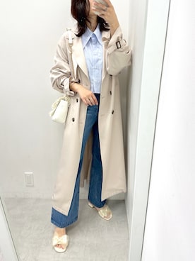 「OLIVE des OLIVE（オリーブデオリーブ）のアイテム（トレンチコート）」を使った、s13_oliveさん（レディース・158cm）の春コーディネート