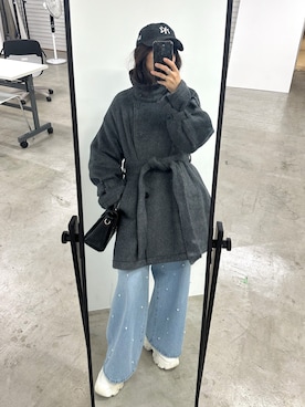 「OLIVE des OLIVE（オリーブデオリーブ）のアイテム（ステンカラーコート）」を使った、s13_oliveさん（レディース・158cm）の冬コーディネート