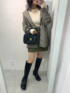 「アイテム（その他アウター、ブラウン系）」を使った、s13_oliveさん（レディース・158cm）の秋コーディネート