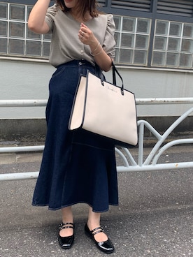 「チェック柄に恋してる」｜「アイテム（バレエシューズ）」を使った、s13_oliveさん（レディース・158cm）の夏コーディネート