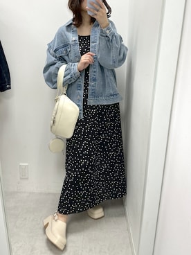 「OLIVE des OLIVE（オリーブデオリーブ）のアイテム（デニムジャケット）」を使った、s13_oliveさん（レディース・158cm）の冬コーディネート