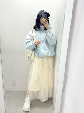 「OLIVE des OLIVE（オリーブデオリーブ）のアイテム（マウンテンパーカー）」を使った、s13_oliveさん（レディース・158cm）の春コーディネート