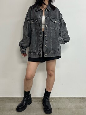 「OLIVE des OLIVE（オリーブデオリーブ）のアイテム（デニムジャケット）」を使った、s13_oliveさん（レディース・158cm）の秋コーディネート