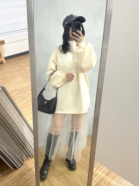 「OLIVE des OLIVE（オリーブデオリーブ）のアイテム（スウェット）」を使った、s13_oliveさん（レディース・158cm）の冬コーディネート