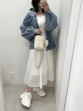 「OLIVE des OLIVE（オリーブデオリーブ）のアイテム（デニムジャケット）」を使った、s13_oliveさん（レディース・158cm）の冬コーディネート