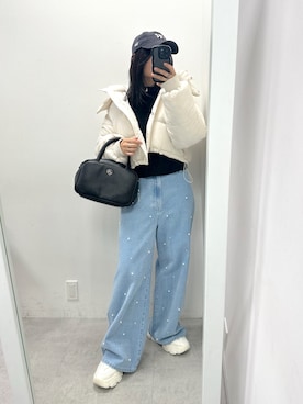 「OLIVE des OLIVE（オリーブデオリーブ）のアイテム（ダウンジャケット/コート）」を使った、s13_oliveさん（レディース・158cm）の冬コーディネート
