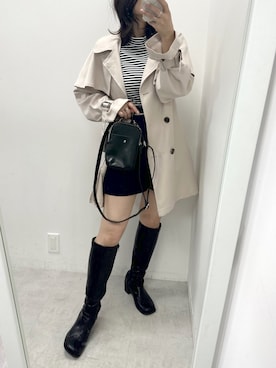 「OLIVE des OLIVE（オリーブデオリーブ）のアイテム（トレンチコート）」を使った、s13_oliveさん（レディース・158cm）の春コーディネート
