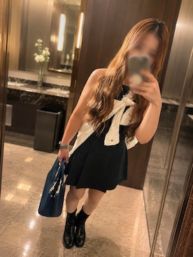 「SHEINのアイテム（シューズ、ブラック系）」を使った、iamkantyさん（レディース・154cm）の夏コーディネート