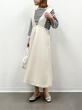 「piccin」｜「アイテム（ジャンパースカート）」を使った、PICCIN PRESSさん（レディース・164cm）の春コーディネート