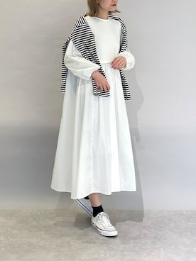 「ブラック×ホワイト」｜「アイテム（ワンピース/ドレス）」を使った、PICCIN PRESSさん（レディース・164cm）の春コーディネート